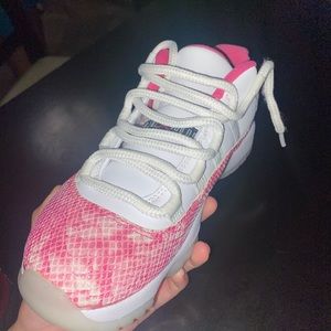 Pink snake skin Jordan 11’s